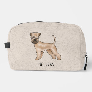 Soft-Coated Wheaten Terrier-hond op Beige met Naam Toilettasje