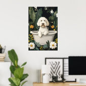 Soft Coated Wheaten Terrier In Bathtub Poster (Thuiskantoor)