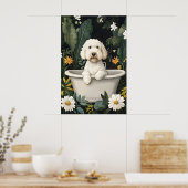 Soft Coated Wheaten Terrier In Bathtub Poster (Keuken)
