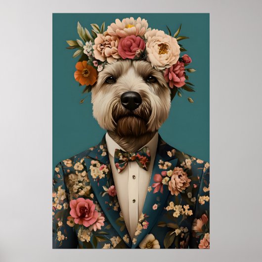 Soft Coated Wheaten Terrier In Suit Poster (Voorkant)