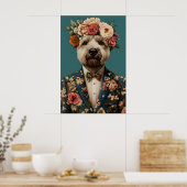 Soft Coated Wheaten Terrier In Suit Poster (Keuken)