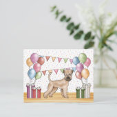 Soft-Coated Wheaten Terrier Pastel Kleuren Verjaar Briefkaart (Staand voorkant)