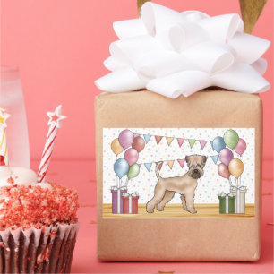 Soft-Coated Wheaten Terrier Pastelkleuren Verjaard Rechthoekige Sticker