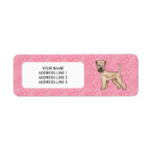 Soft-Coated Wheaten Terrier Roze Harten En Tekst Etiket (Voorkant)