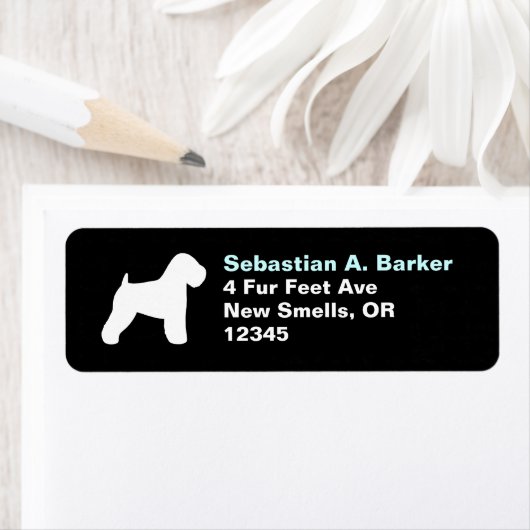 Soft Coated Wheaten Terrier Silhouette Address Etiket (Insitu)