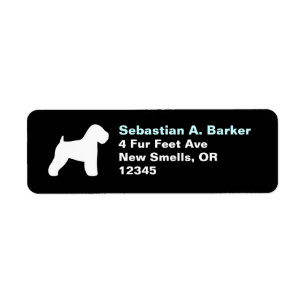 Soft Coated Wheaten Terrier Silhouette Address Etiket