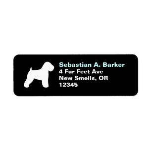 Soft Coated Wheaten Terrier Silhouette Address Etiket