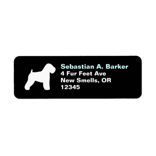 Soft Coated Wheaten Terrier Silhouette Address Etiket (Voorkant)