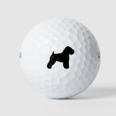 Soft Coated Wheaten Terrier Silhouette Golfballen (Voorkant)