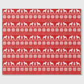 Soft Coated Wheaten Terrier Silhouettes Kerstmis Cadeaupapier (Vlak)