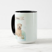 Soft Coated Wheaten Terrier Watercolor Personalize Mok (Voorkant links)