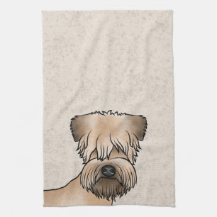 Soft-Coated Wheaten Terrier Zacht Hondenhoofd Op B Theedoek