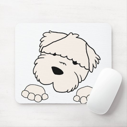 soft coated wheten terrier peeking muismat (Met muis)