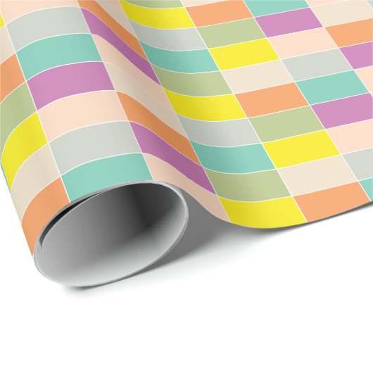 Soft Color Checkerboard Cadeaupapier (Rol Hoek)