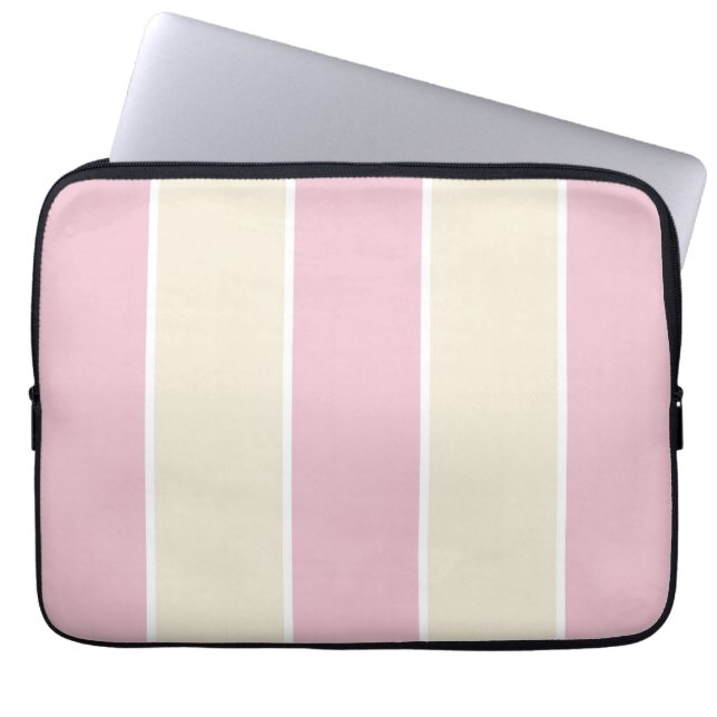 Soft Color Vertical Stripe Pattern Design Laptop Sleeve (Voorkant)
