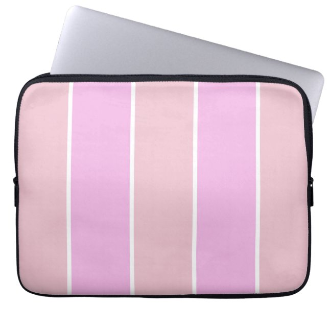 Soft Color Vertical Stripe Pattern Design Laptop Sleeve (Voorkant)