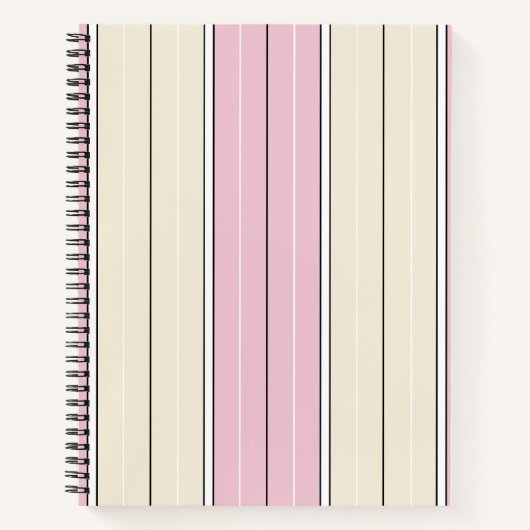 Soft Color Vertical Stripe Pattern Design Notitieboek (Voorkant)