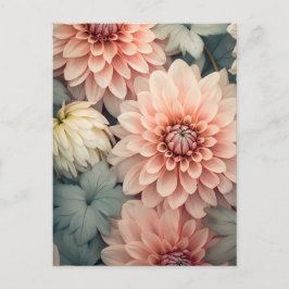 soft colored dahlia flower head briefkaart
