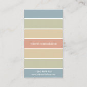 Soft colours palette stripes geometric retro visitekaartje (Achterkant)