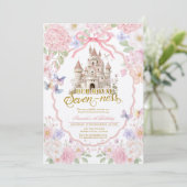 Soft Coquette Butterflies Royal seveness Birthday Kaart (Staand voorkant)