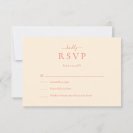 Soft Coral Modern Minimalistische Wedding RSVP Kaa Bedankkaart