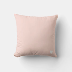 Soft Coral Pink Pastel Solid Color met Hart Kussen