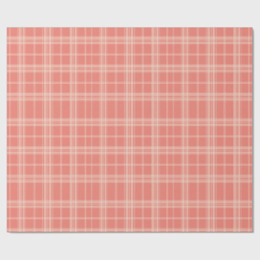 Soft Coral Plaid Cadeaupapier (Vlak)