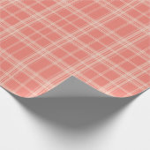 Soft Coral Plaid Cadeaupapier (Hoek)