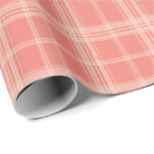 Soft Coral Plaid Cadeaupapier (Rol Hoek)