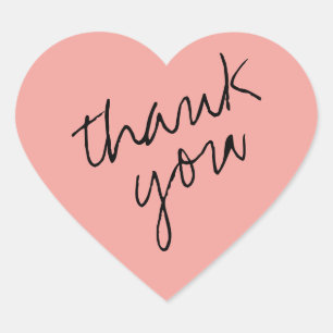 Soft Coral - Roze Hart Dank u Sticker