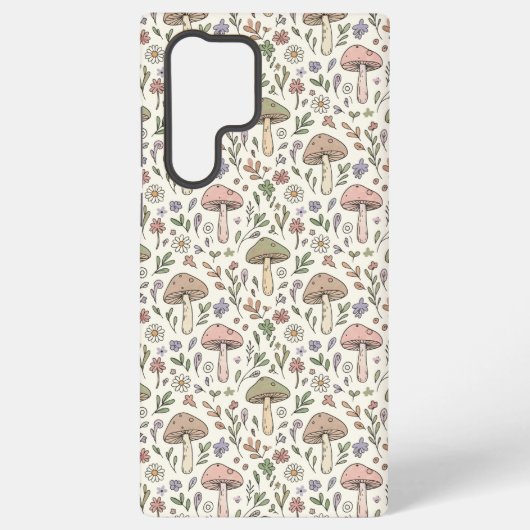 Soft Cream Fungi Seamless Pattern Samsung Galaxy Hoesje (Achterkant)