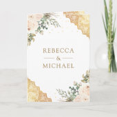 Soft Cream Roses Gold Lace QR Code Wedding (Voorkant)