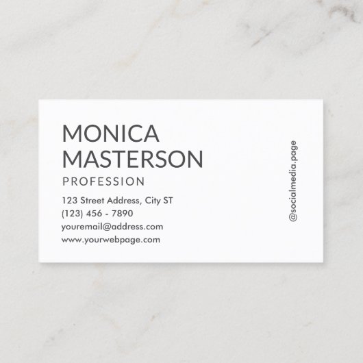 Soft cream tan minimalist monogram visitekaartje (Achterkant)