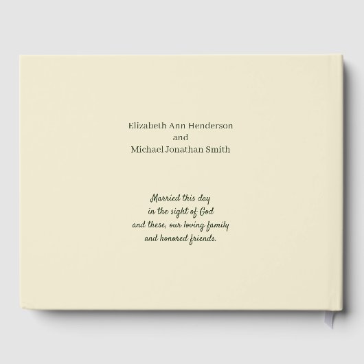 Soft Cream White Pastel Hydrangea Floral Wedding Gastenboek (Achterkant)