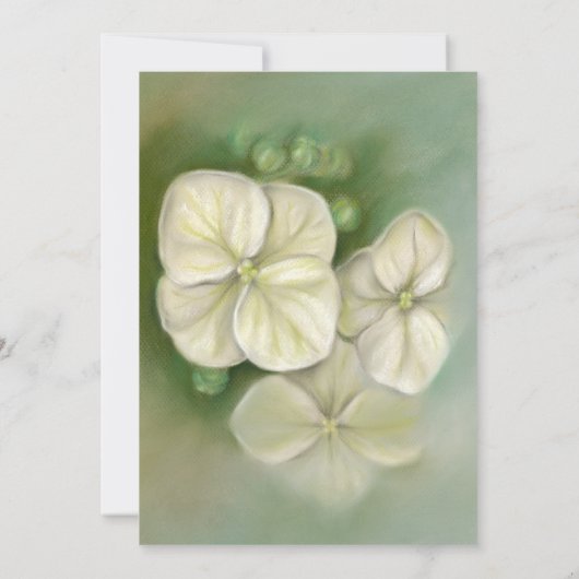 Soft Cream White Pastel Hydrangea Floral Wedding Kaart (Achterkant)