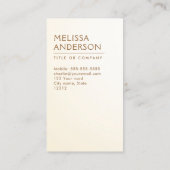 Soft crème ivoor modern minimalistisch professione visitekaartje (Achterkant)