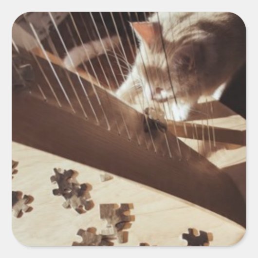 Soft Curiosity Vierkante Sticker (Voorkant)