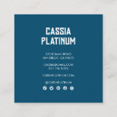 Soft Curves Blue Roze minimalistische sociale pict Vierkante Visitekaartje (Achterkant)