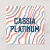 Soft Curves Blue Roze minimalistische sociale pict Vierkante Visitekaartje (Voorkant)