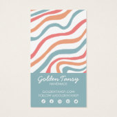 Soft Curves Blue Waring Jewels Display Card Visitekaartje (Achterkant)