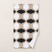 Soft Curves Pattern - Taupe, Black en White Bad Handdoek (Handdoek)