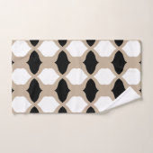 Soft Curves Pattern - Taupe, Black en White Bad Handdoek (Handdoek)