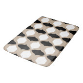 Soft Curves Pattern - Taupe, Black en White Badmat (Gekanteld)