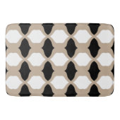 Soft Curves Pattern - Taupe, Black en White Badmat (Voorkant)