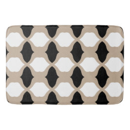 Soft Curves Pattern - Taupe, Black en White Badmat