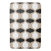 Soft Curves Pattern - Taupe, Black en White Badmat (Voorkant Verticaal)