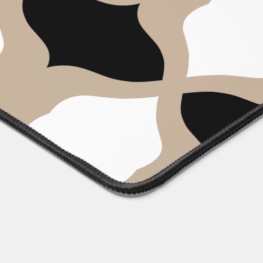 Soft Curves Pattern - Taupe, Black en White Bureaumat (Hoek)