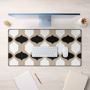 Soft Curves Pattern - Taupe, Black en White Bureaumat
