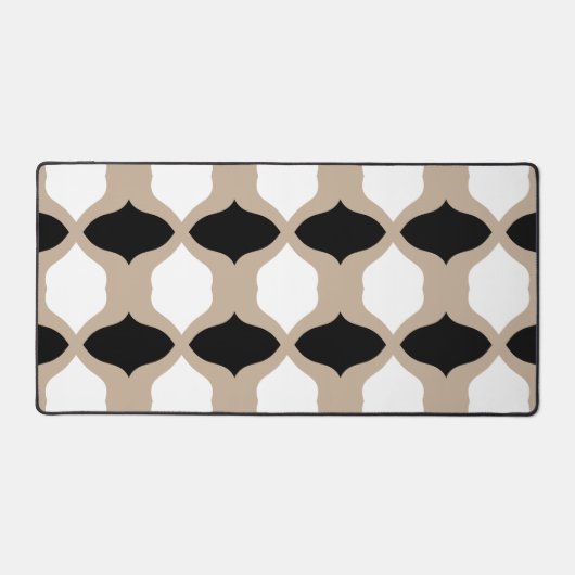 Soft Curves Pattern - Taupe, Black en White Bureaumat (Voorkant)