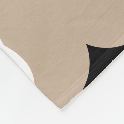 Soft Curves Pattern - Taupe, Black en White Fleece Deken (Hoek)